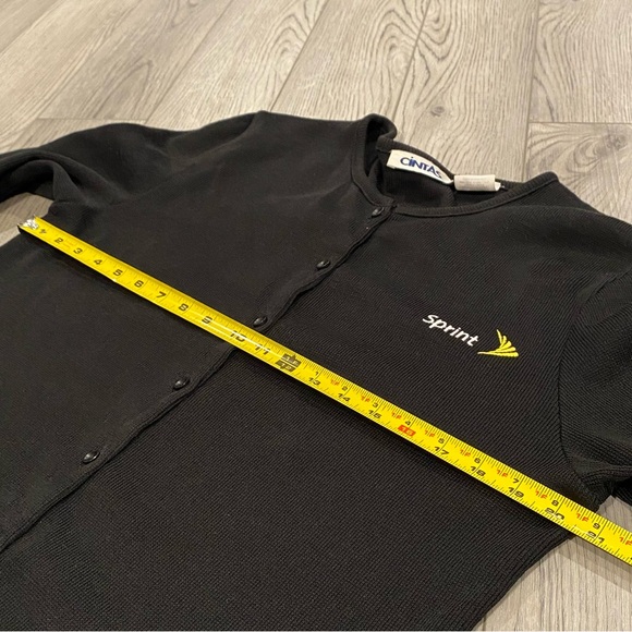 Sprint Cintas Cardigan Women’s Size L Black Knit Button Down Employee Sweater - Picture 12 of 15